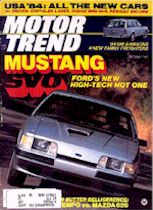 84 Motor Trend Cover with 84 Mustang SVO