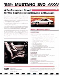 Back of Marketing Page for 85.5 Mustang SVO (14947 bytes)